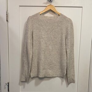 LOFT Light Beige Crew Neck Sweater